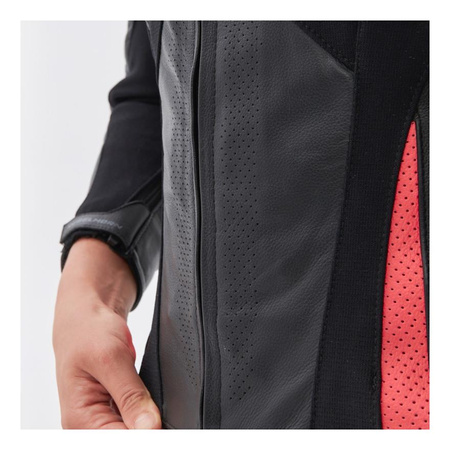 Damska kurtka motocyklowa skórzana Rebelhorn REBEL różowy-czarny