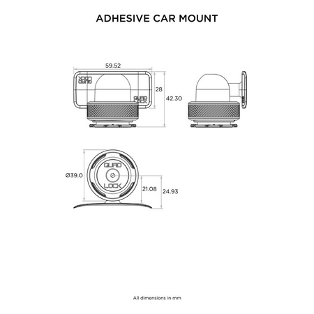 Podstawa QUAD LOCK samoprzylepna na deskę rozdzielczą