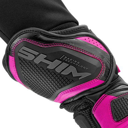 Rękawice motocyklowe damskie SHIMA RS-3 LADY PINK czarny różowy
