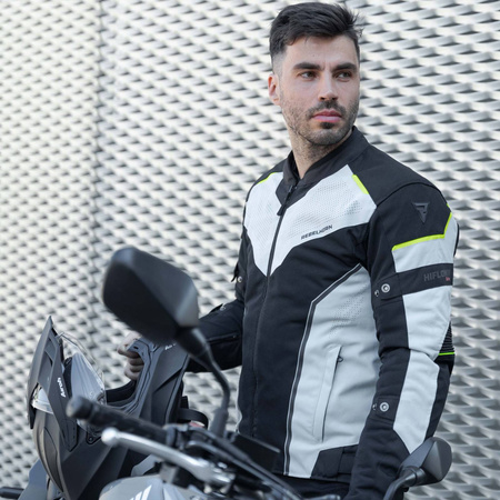 Kurtka motocyklowa tekstylna Rebelhorn HIFLOW IV czarny-srebrny