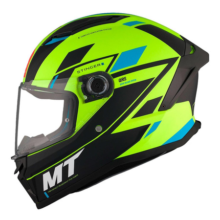 Kask motocyklowy MT STINGER 2 ZIVZE MATT BLACK/FLUO czarny żółty fluo niebieski