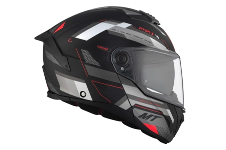 Kask motocyklowy MT ATOM 2 SV BAST BLACK/GREY czarny szary czerwony