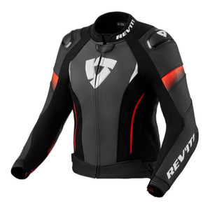 Kurtka skórzana damska REVIT XENA 4 PRO LADY BLACK/NEON RED czarny czerwony fluo
