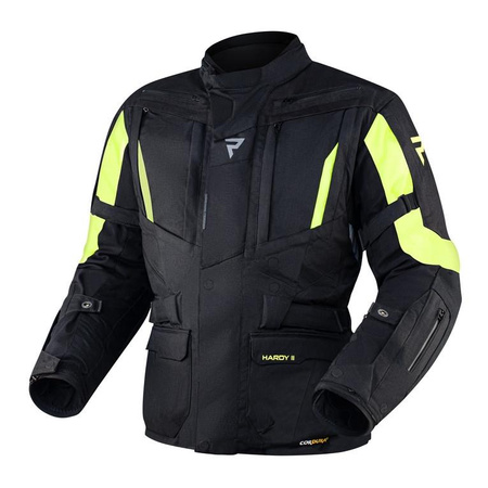 Kurtka motocyklowa tekstylna Rebelhorn HARDY II czarny-żółty fluo