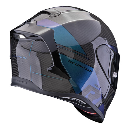 Kask motocyklowy SCORPION EXO-R1 EVO CARBON AIR RALLY BLACK/CHAMELEON czarny fioletowy