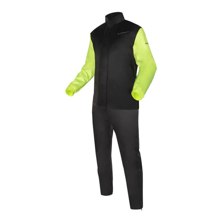 Kombinezon przeciwdeszczowy motocyklowy odblaskowy Rebelhorn RAIN czarny-żółty fluo unisex