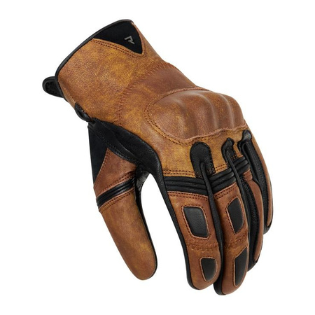 Rękawice motocyklowe miejskie Rebelhorn THUG II Vintage brązowy vintage