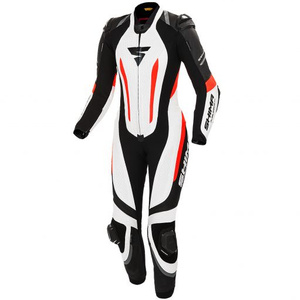 Kombinezon jednoczęściowy motocyklowy skórzany sportowy Shima MIURA RS biały/fluo
