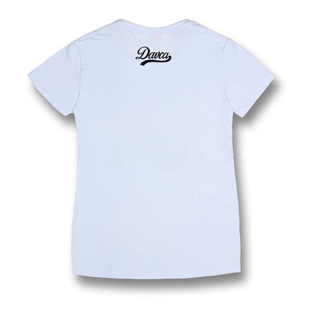 Koszulka codzienna T-shirt damska DAVCA OPS HE CAN'T RIDE biały żółty niebieski zielony