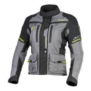 Kurtka motocyklowa damska SECA ARRAKIS II LADY TITANIUM szary czarny żółty fluo