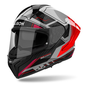 Kask motocyklowy AIROH MATRYX ROCKET RED GLOSS czerwony szary czarny