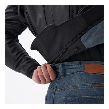 Kurtka motocyklowa skórzana Rebelhorn VELOCE czarny-szary-złoty