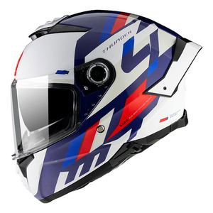 Kask motocyklowy MT THUNDER 4 SV ERGO GLOSS PEARL BLUE biały niebieski czerwony