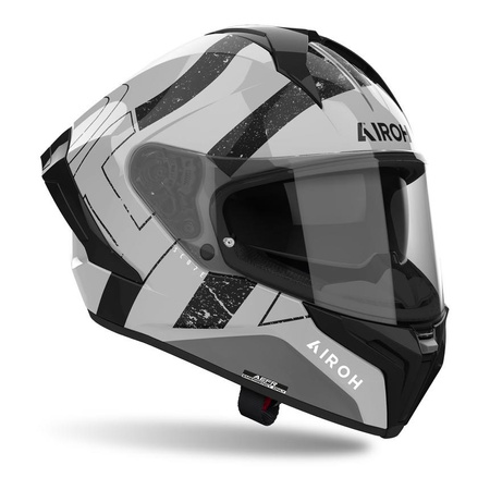 Kask motocyklowy AIROH MATRYX SCOPE LIGHT GREY biały szary czarny