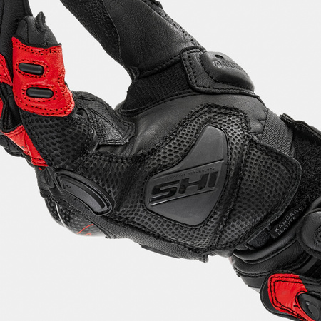 Rękawice motocyklowe sportowe skórzane Shima RS-3 czerwony