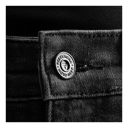 Jeansy motocyklowe damskie REBELHORN CLASSIC MONOLAYER LADY WASHED BLACK czarny
