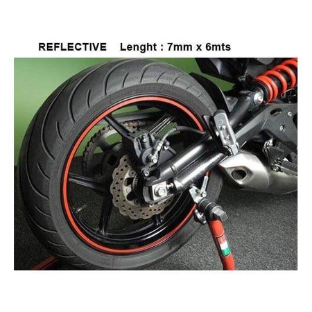 Taśma odblaskowa KEITI na felgę Reflective Sticker Strip red