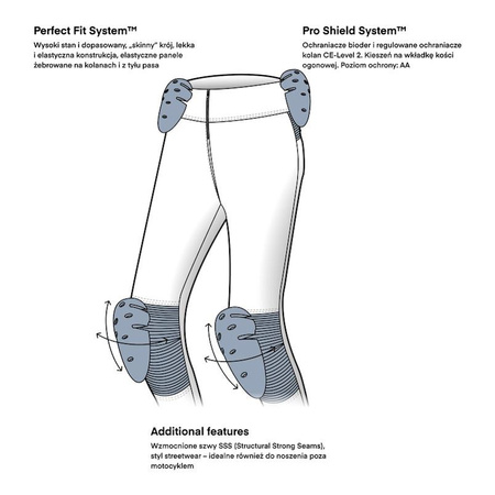 Jeansy motocyklowe damskie REBELHORN CHICA BLACK czarny