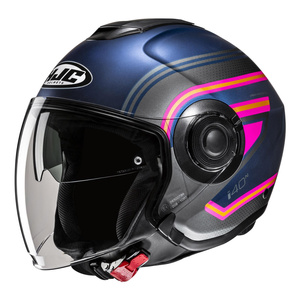 Kask motocyklowy otwarty HJC I40N Linia niebieski/różowy