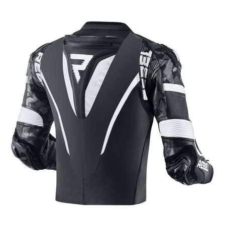 Kurtka motocyklowa skórzana sportowa/miejska Rebelhorn REBEL czarny-biały