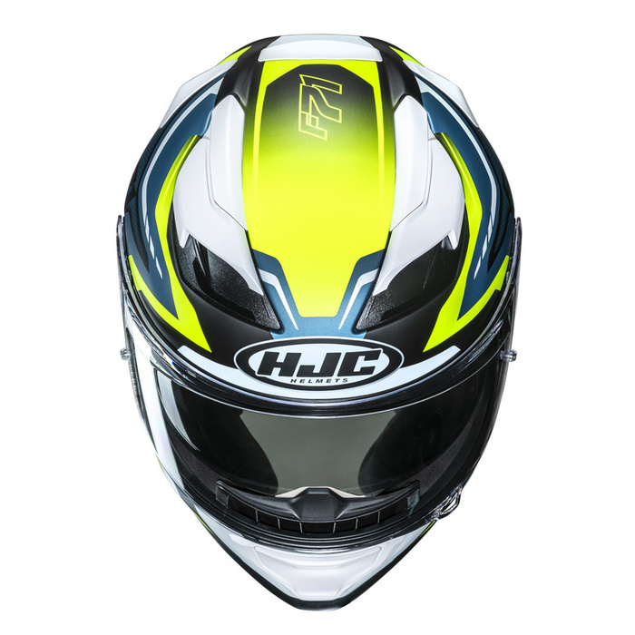 Kask motocyklowy integralny HJC F71 Fes żółty/niebieski