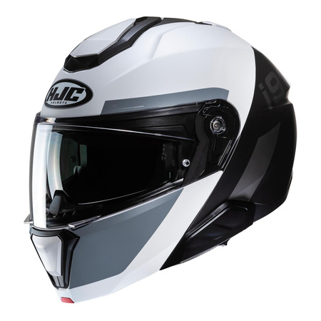 Kask motocyklowy szczękowy HJC I91 Bina szary/biały