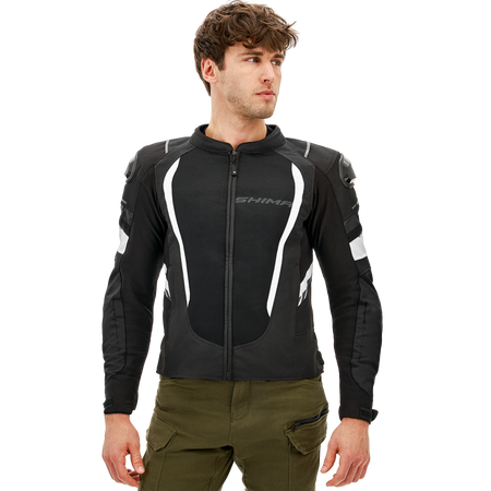Kurtka motocyklowa tekstylna miejska Shima MESH PRO 2.0 czarny/biały