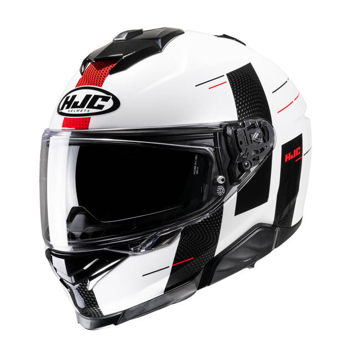 Kask motocyklowy HJC I71 Peka biały/czarny/czerwony