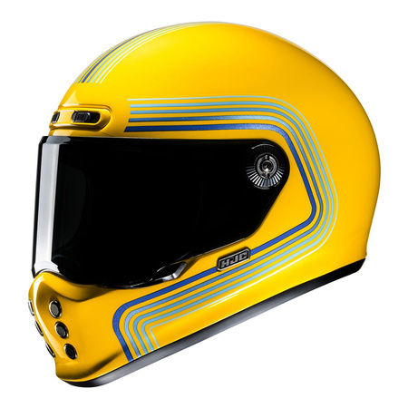 Kask motocyklowy integralny custom cruiser HJC V10 Foni żółty/szary