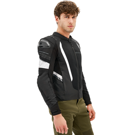 Kurtka motocyklowa tekstylna miejska Shima MESH PRO 2.0 czarny/biały