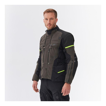 Kurtka motocyklowa tekstylna turystyczna Rebelhorn RANGE czarny-antracyt-żółty fluo