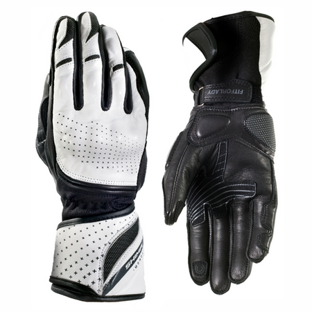 Damskie rękawice motocyklowe skórzane turystyczne Shima MONDE biały