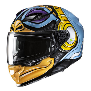 Kask motocyklowy integralny HJC F71 Monkey Dj niebieski/pomarańczowy
