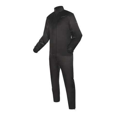 Kombinezon przeciwdeszczowy motocyklowy odblaskowy Rebelhorn RAIN czarny unisex