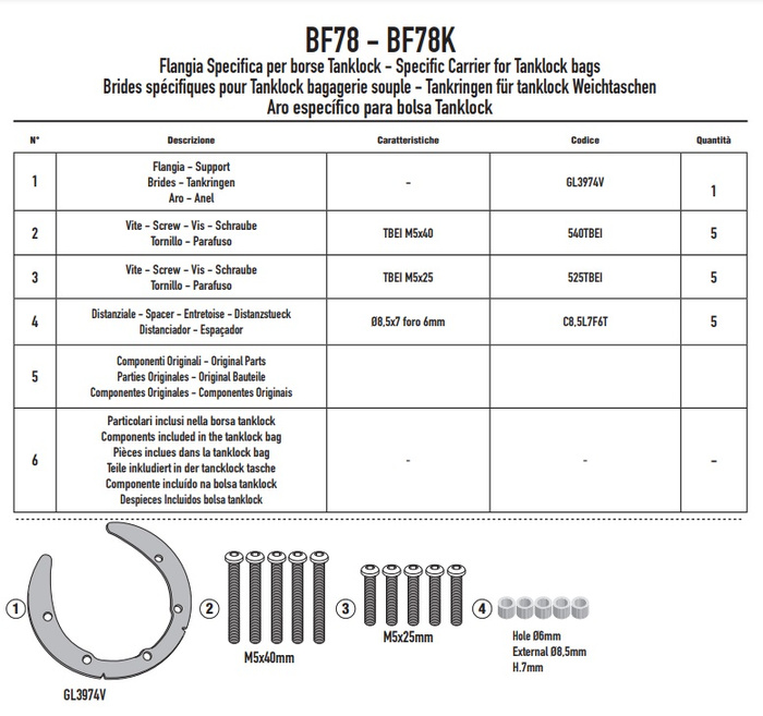 GIVI MOCOWANIE TANKLOCK - KTM DUKE 790 (18-20) / 890 (21 - 23)