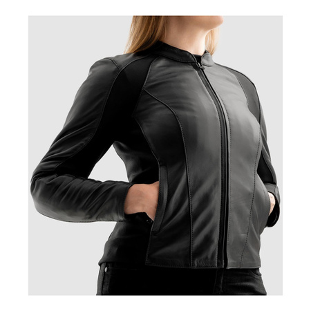 Damska kurtka motocyklowa skórzana Rebelhorn SIENA czarny
