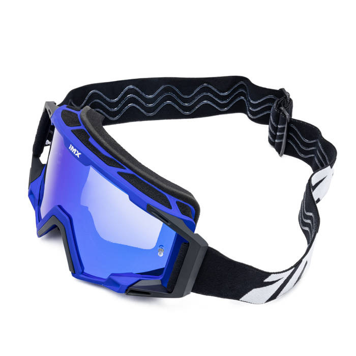 Gogle motocyklowe IMX Sand Blue Matt/Black - Szyba Blue Iridium + Clear (2 Szyby W Zestawie)