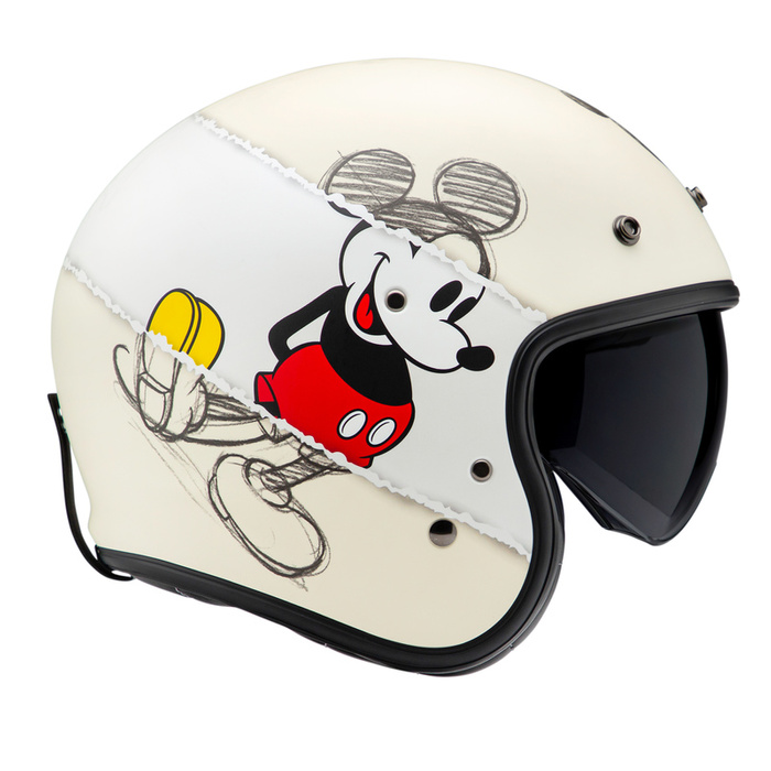 Kask motocyklowy otwarty HJC V31 Disney Mickey Sketch beżowy