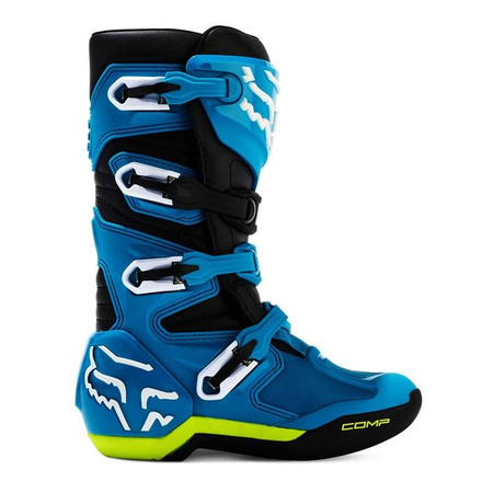Dziecięce buty motocyklowe cross offroad mtb FOX Comp niebieski/żółty Junior