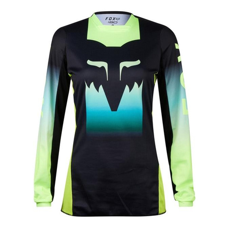 Damska bluza koszulka motocyklowa rowerowa cross mtb FOX 180 Flora czarny/żółty