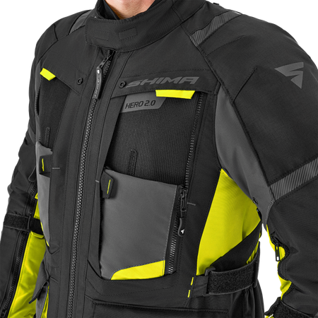 Kurtka motocyklowa tekstylna miejska Shima HERO 2.0 fluo