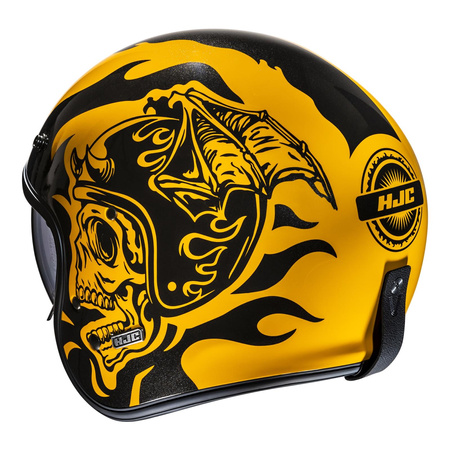 Kask motocyklowy otwarty HJC V31 Flame żółty/czarny