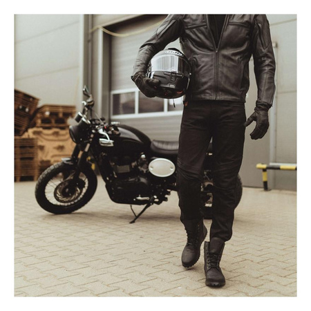 Jeansy motocyklowe Rebelhorn RAGE II Tapered Fit czarne vintage