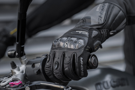 Rękawice motocyklowe skórzane sportowe Shima STR-2 GLOVES czarny