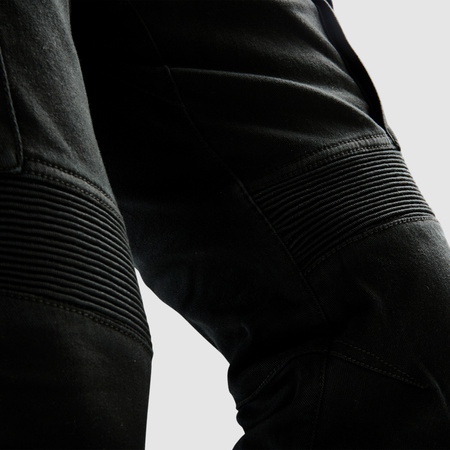 Jeansy motocyklowe OZONE FASTER Tapered Fit czarne