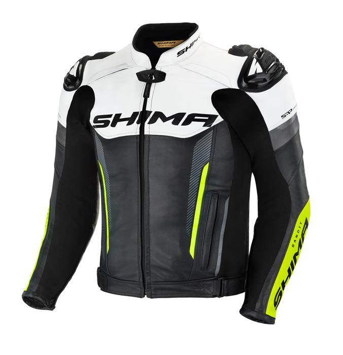 Kurtka motocyklowa sportowa/miejska skórzana Shima BANDIT fluo