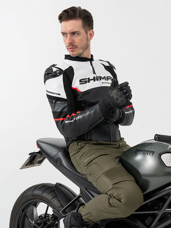 Kurtka motocyklowa sportowa/miejska skórzana Shima BANDIT czerwony