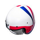 Kask motocyklowy otwarty HJC V31 Emgo biały/niebieski