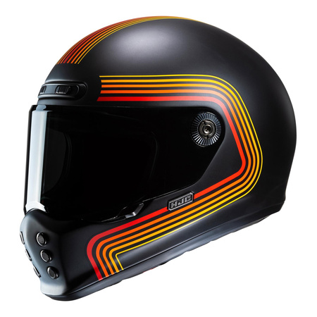 Kask motocyklowy integralny custom cruiser HJC V10 Foni czarny/czerwony