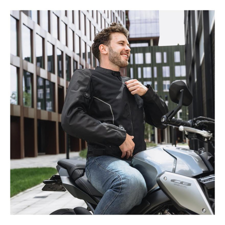 Kurtka motocyklowa tekstylna miejska Rebelhorn WAVE czarny